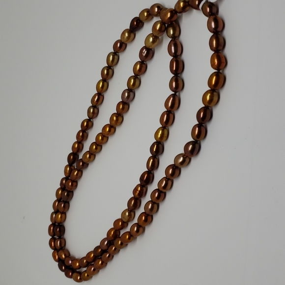 Brown Dyed CFWP Pearl Necklace/2 Bracelets/Earring SET - Picture 5 of 5